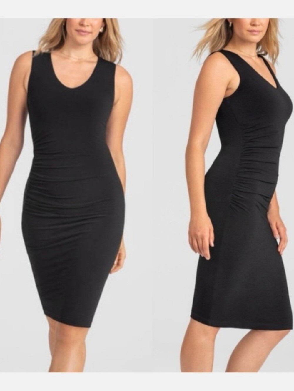 HoneyLove Black Inner Powet Sleeveless Midi Dreas Plus 1X Stretch Shaping NEW